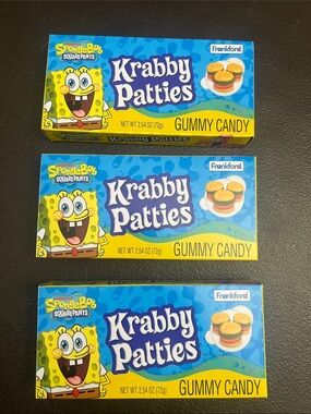 Krabby Patties Gummy Candy - Blue & Yellow Packaging